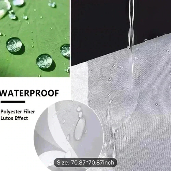 Shower curtain with hooks. - Picture 7 of 7